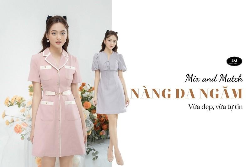 Một người có làn da hơi ngăm mặc trang phục màu vàng đồng tôn da